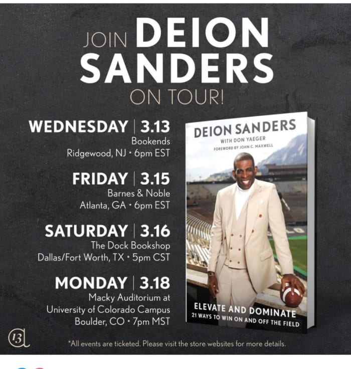 Deion Sanders Book Tour 2024